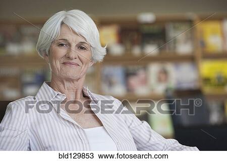 Stock Image - Senior Caucasian woman smiling. Fotosearch