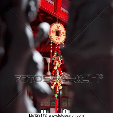 Stock Image - Traditional Chinese decorations in temple. Fotosearch
