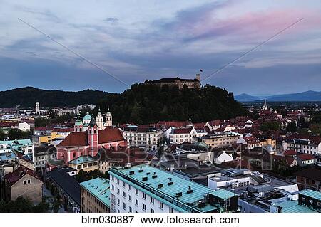 Aerial view of Ljubljana cityscape, Ljubljana, Slovenia View Large Photo Image Stock Photo - Aerial view of Ljubljana cityscape, Ljubljana, Slovenia. Fotosearch