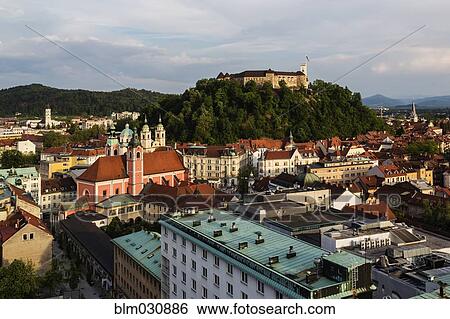 Aerial view of Ljubljana cityscape, Ljubljana, Slovenia View Large Photo Image Stock Photograph - Aerial view of Ljubljana cityscape, Ljubljana, Slovenia. Fotosearch