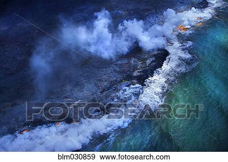Aerial view of undersea volcanoes erupting View Large Photo Image Stock Photo - Aerial view of undersea volcanoes erupting. Fotosearch