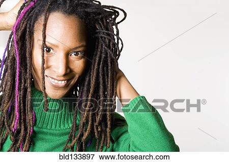 Black woman smiling View Large Photo Image Stock Photo - Black woman smiling. Fotosearch