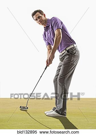 Caucasian man playing golf View Large Photo Image Stock Photography - Caucasian man playing golf. Fotosearch