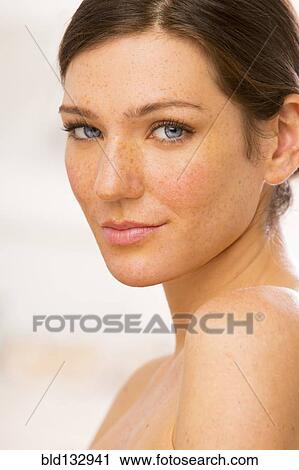 Caucasian woman smiling View Large Photo Image Stock Image - Caucasian woman smiling. Fotosearch