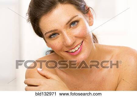Caucasian woman smiling View Large Photo Image Stock Image - Caucasian woman smiling. Fotosearch