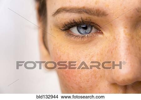 Close up of Caucasian woman's eye View Large Photo Image Picture - Close up of Caucasian woman's eye. Fotosearch