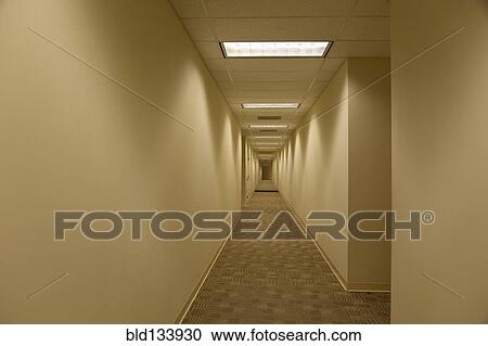 Stock Image - Empty hallway in office building. Fotosearch