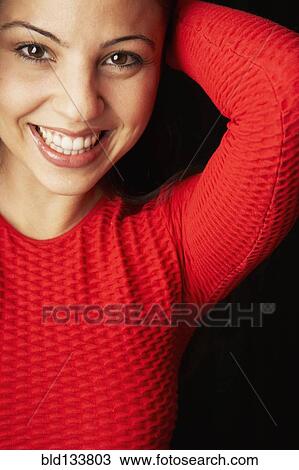 Mixed race woman smiling View Large Photo Image Stock Image - Mixed race woman smiling. Fotosearch