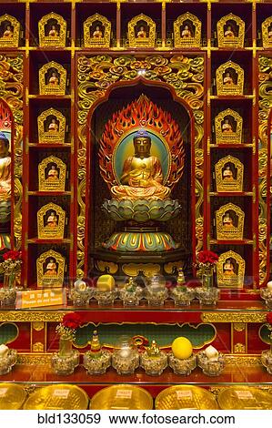 Ornate shrine in Buddha Tooth Relic temple, Singapore, Republic of Singapore View Large Photo Image Stock Photo - Ornate shrine in Buddha Tooth Relic temple, Singapore, Republic of Singapore. Fotosearch