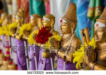 Stock Photography - Ornate statues in Sri Mahamariamman temple, Kuala Lumpur, Federal Territory of Kuala Lumpur, Malaysia. Fotosearch