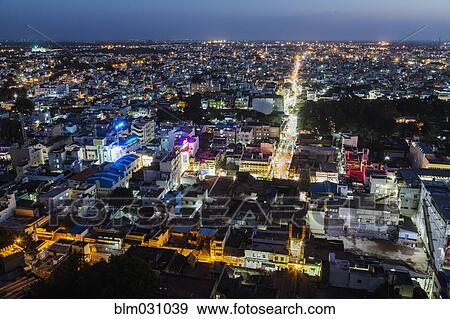 Stock Photo - Aerial view of Trichy cityscape, Tiruchirappalli, Tamil Nadu, India. Fotosearch
