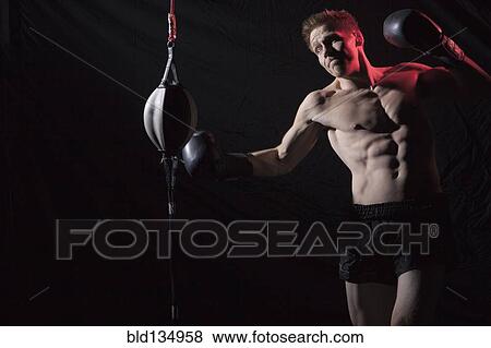 Caucasian boxer training View Large Photo Image Stock Photo - Caucasian boxer training. Fotosearch