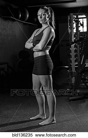 Caucasian fighter standing in gym View Large Photo Image Stock Photography - Caucasian fighter standing in gym. Fotosearch