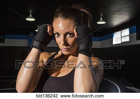 Caucasian fighter training in gym View Large Photo Image Stock Image - Caucasian fighter training in gym. Fotosearch