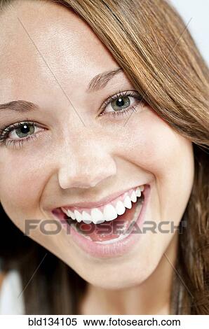 Caucasian woman smiling View Large Photo Image Stock Photography - Caucasian woman smiling. Fotosearch