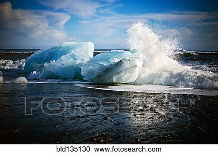 Glaciers melting on arctic beach View Large Photo Image Stock Image - Glaciers melting on arctic beach. Fotosearch