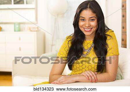 Hispanic woman smiling View Large Photo Image Stock Image - Hispanic woman smiling. Fotosearch