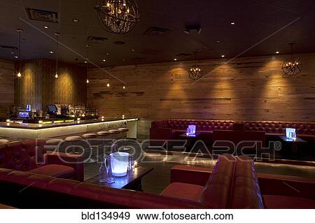 Tables and booths in empty nightclub View Large Photo Image Stock Photo - Tables and booths in empty nightclub. Fotosearch
