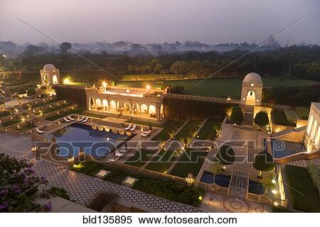 Taj Mahal gardens lit up at night, Agra, India View Large Photo Image Stock Photography - Taj Mahal gardens lit up at night, Agra, India. Fotosearch