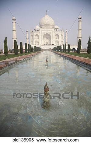 Stock Photography - Taj Mahal with still pool, Agra, India. Fotosearch