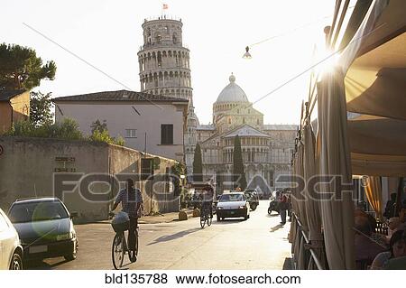 View of the Leaning Tower of Pisa from city street, Pisa, Toscano, Italy View Large Photo Image Stock Photo - View of the Leaning Tower of Pisa from city street, Pisa, Toscano, Italy. Fotosearch