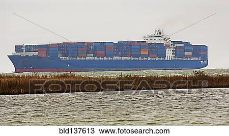 Cargo container ship on ocean View Large Photo Image Stock Image - Cargo container ship on ocean. Fotosearch