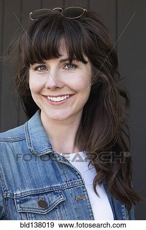 Stock Photo - Caucasian woman smiling. Fotosearch