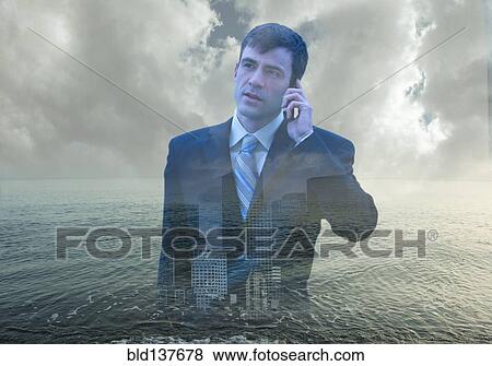 Double exposure of businessman over ocean View Large Photo Image Stock Photo - Double exposure of businessman over ocean. Fotosearch
