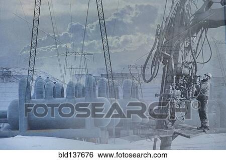 Double exposure of power plant and landscape View Large Photo Image Stock Photograph - Double exposure of power plant and landscape. Fotosearch