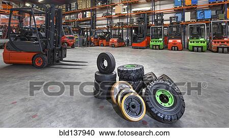 Forklift tires in warehouse View Large Photo Image Stock Image - Forklift tires in warehouse. Fotosearch