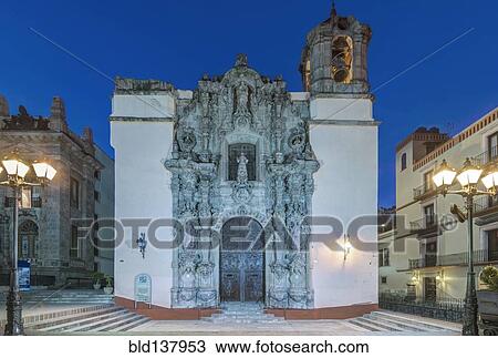 Stock Image - San Diego Church at dusk, Guanajuato, Guanajuato, Mexico. Fotosearch