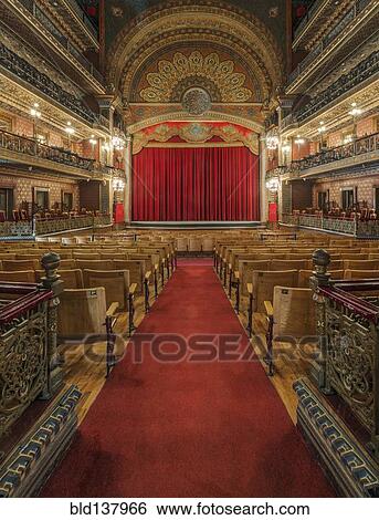 Stock Photograph - Seating and stage in Juarez Theater, Guanajuato, Guanajuato, Mexico. Fotosearch
