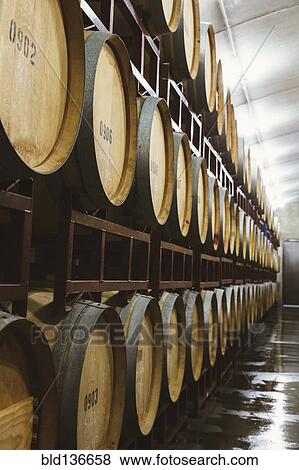Stock Photo - Wine barrels aging. Fotosearch