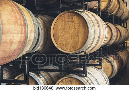 Stock Photograph - Wine barrels aging. Fotosearch