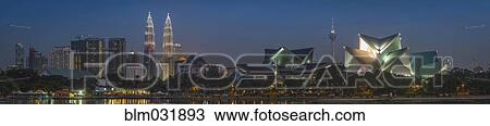 Panoramic view of illuminated Kuala Lumpur city skyline, Kuala Lumpur, Malaysia View Large Photo Image Stock Image - Panoramic view of illuminated Kuala Lumpur city skyline, Kuala Lumpur, Malaysia. Fotosearch