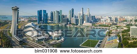 Skyscrapers in Singapore city skyline and waterfront, Singapore View Large Photo Image Stock Photo - Skyscrapers in Singapore city skyline and waterfront, Singapore. Fotosearch