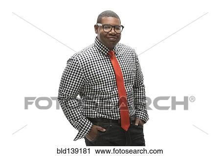 Stock Image - Black businessman smiling. Fotosearch