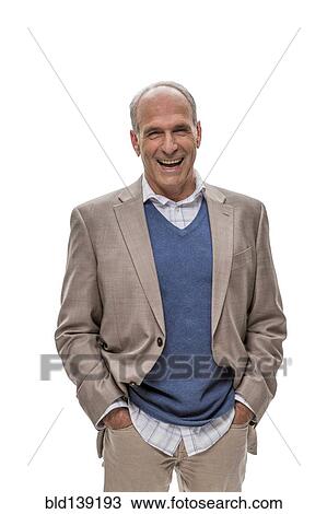 Stock Image - Caucasian businessman smiling. Fotosearch
