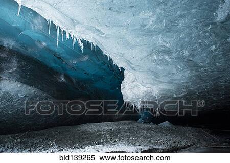 Stock Photography - Icicles hanging from ice cave ceiling, Vatnajokull, Austurland, Iceland. Fotosearch