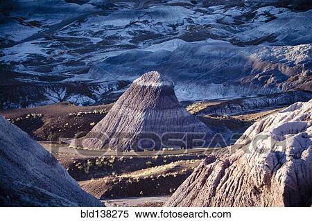 Stock Photography - Multicolor rock formations in remote landscape, Petrified Forest National Park, Arizona, United States. Fotosearch