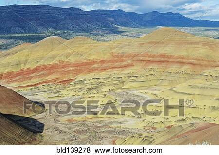 Painted hills in desert landscape, Bend, Oregon, United States View Large Photo Image Stock Photo - Painted hills in desert landscape, Bend, Oregon, United States. Fotosearch
