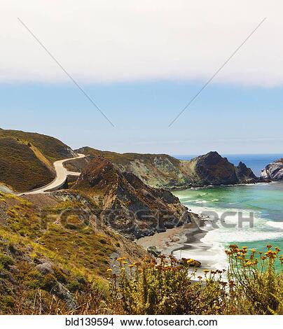 Waves on rocky cliffs, Big Sur, California, United States View Large Photo Image Picture - Waves on rocky cliffs, Big Sur, California, United States. Fotosearch