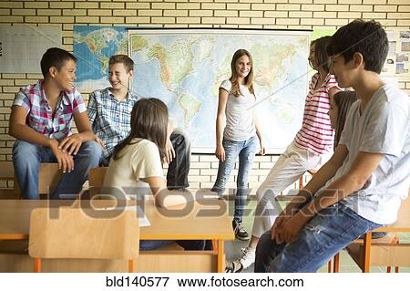 Students talking in classroom View Large Photo Image Stock Photo - Students talking in classroom. Fotosearch