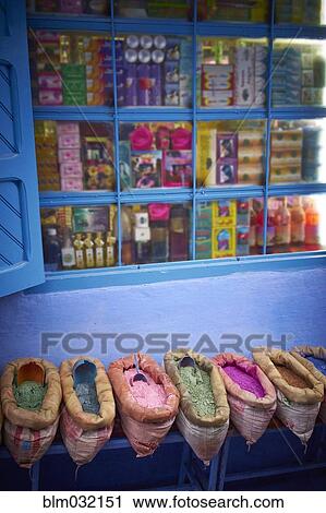 Baskets of colorful powders on historical village street View Large Photo Image Stock Image - Baskets of colorful powders on historical village street. Fotosearch