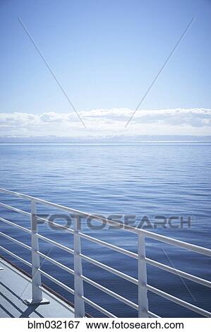 White railing overlooking seascape View Large Photo Image Stock Photo - White railing overlooking seascape. Fotosearch