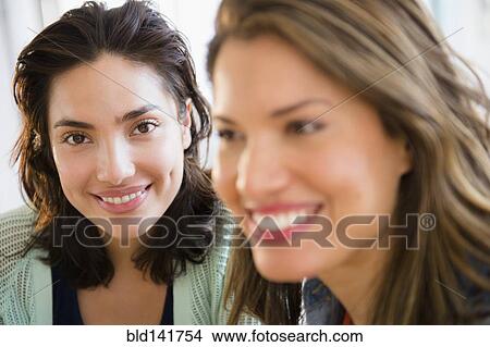 Picture - Hispanic women smiling . Fotosearch