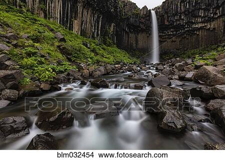 Blurred view of waterfall over rocky creek View Large Photo Image Picture - Blurred view of waterfall over rocky creek. Fotosearch