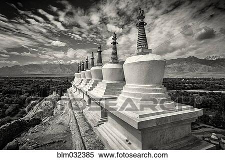 Close up of monuments in remote landscape, Leh, Ladakh, India View Large Photo Image Stock Photography - Close up of monuments in remote landscape, Leh, Ladakh, India. Fotosearch