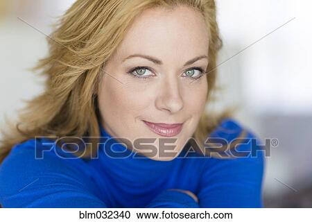 Close up of smiling Caucasian woman View Large Photo Image Stock Image - Close up of smiling Caucasian woman. Fotosearch