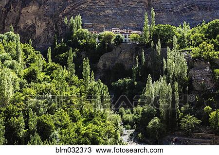 High angle view of house and trees in mountain valley View Large Photo Image Stock Image - High angle view of house and trees in mountain valley. Fotosearch